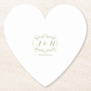 Wedding Green Chic Paper Coaster