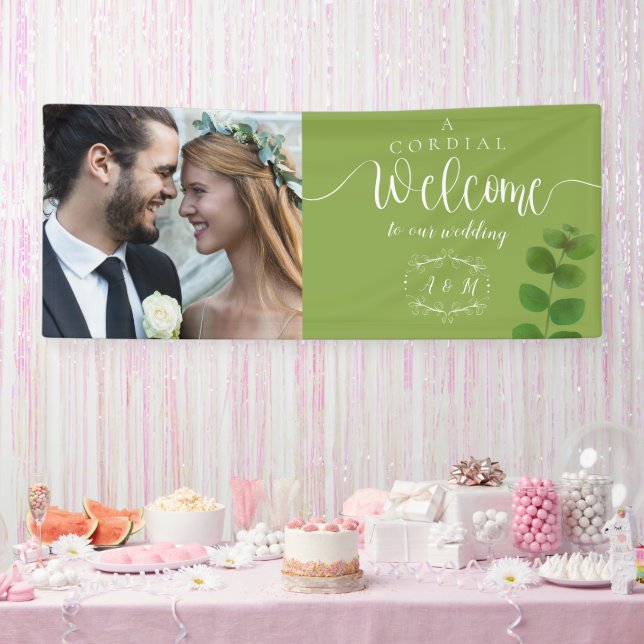 Wedding Green Chic Photo Banner (Party)