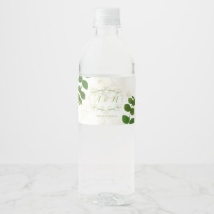 Wedding Green Chic  Water Bottle Label