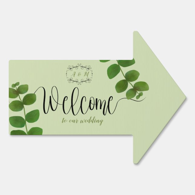 Wedding Green Chic Yard Signs (Back)