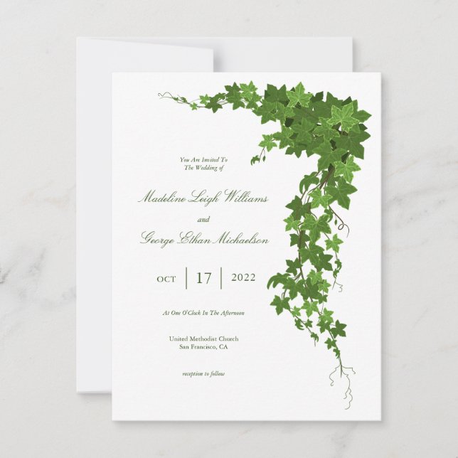 WEDDING Green Ivy Floral (Front)