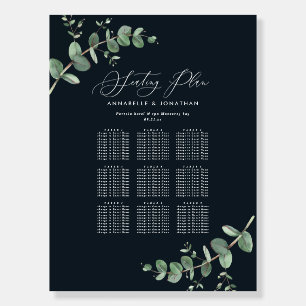 Wedding greenery Eucalyptus black seating plan Foam Board