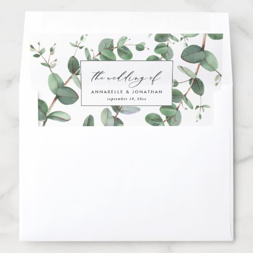 Wedding greenery Eucalyptus botanical modern Envel Envelope Liner