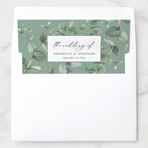 Wedding greenery Eucalyptus botanical modern Envel Envelope Liner