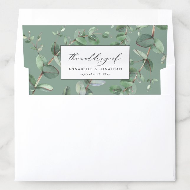 Wedding greenery Eucalyptus botanical modern Envel Envelope Liner (In Envelope)