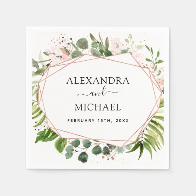 Wedding Greenery Eucalyptus Botanical Napkins (Front)