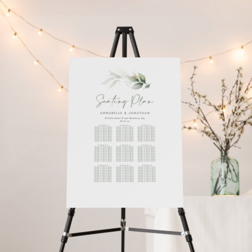 Wedding greenery Eucalyptus botanical seating plan Foam Board