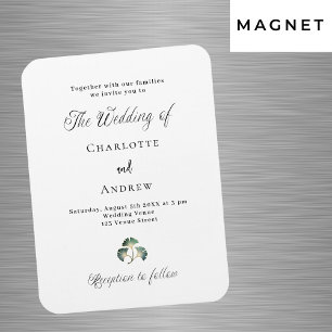 Wedding greenery ginkgo simple luxury invitation magnet