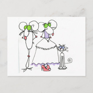 WEDDING GREETINGS MICE CRITTER & SKCAT POSTCARD
