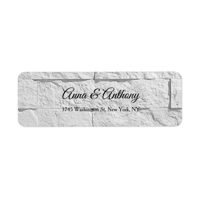 Wedding Grey Wall Professional Elegant Plain Label (Front)