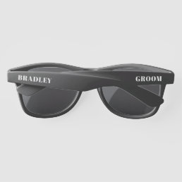 Wedding Groom Modern Personalized Name Custom Sunglasses