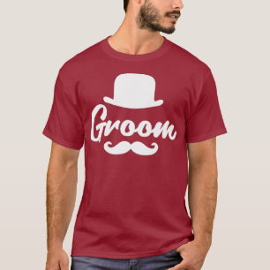 Wedding Groom Tees Bowler Hat Mustache Men Gift