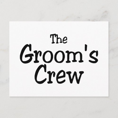 Wedding Grooms Crew Postcard