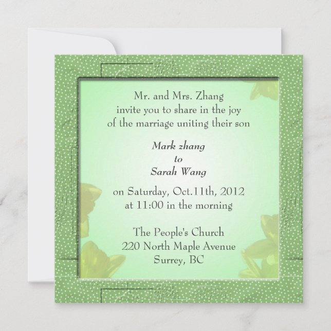 wedding, Groom's parents invitation (Front)