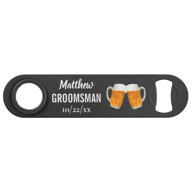 Wedding Groomsman Bachelor Party Favor Beer Cheers Bar Key (Front (Horizontal))