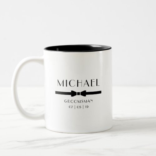 Wedding GROOMSMAN Bow Tie Two_Tone Coffee Mug