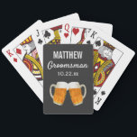 Wedding Groomsman Favor Beer Cheers Poker Cards<br><div class="desc">These beer cheers playing cards are the perfect favor for each groomsman in your wedding,  either for your bachelor party or for your wedding day.  Personalize with the name and date of your choice.</div>