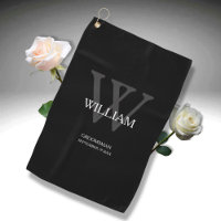 Wedding Groomsman Gift Elegant Monogram Cool Black
