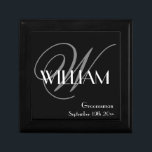 Wedding Groomsman Gift Modern Monogram   Name Box<br><div class="desc">Wedding Groomsman Gift Modern Monogram Name Keepsake Gift Box. Click personalize this template to customize the Keepsake Gift Box with your Groomsman' Monogram Initial, and name and date quickly and easily. 30 Day Money Back Guarantee. Ships Worldwide fast. Wedding Groomsman Gift Modern Monogram Name Gift Box. Created by RjFxx *All...</div>