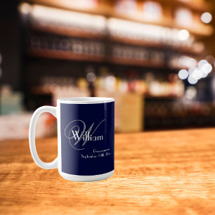 Wedding Groomsman Gift Modern Monogram Name Cool Mug