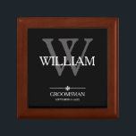 Wedding Groomsman Gift Name Date Elegant Cool Box<br><div class="desc">Wedding Groomsman Groomsmen Gift Monogram Initial Plus Name And Date Elegant Cool Keepsake Gift Box. Click personalize this template to customize it with your monogram last name initial, your first name and date quickly and easily. Matching Groomsman Gift items in Groomsman Gift Collection in this store. Ships Worldwide fast. Wedding...</div>