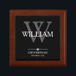 Wedding Groomsman Gift Name Date Elegant Cool Gift Box<br><div class="desc">Wedding Groomsman Groomsmen Gift Monogram Initial Plus Name And Date Elegant Cool Keepsake Gift Box. Click personalize this template to customize it with your monogram last name initial, your first name and date quickly and easily. Matching Groomsman Gift items in Groomsman Gift Collection in this store. Ships Worldwide fast. Wedding...</div>