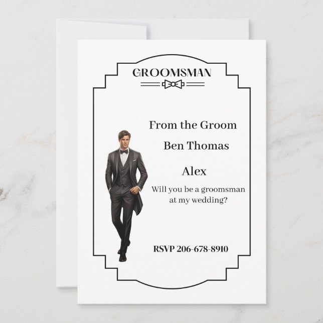 Wedding Groomsman Invitation (Front)