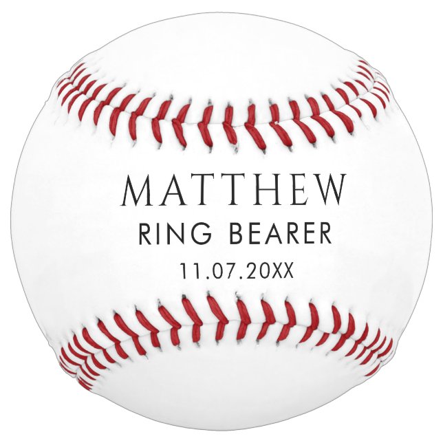 Wedding Groomsman Keepsake Ring Bearer Softball (Front)