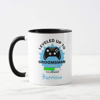 Wedding  Groomsman Leveled Up Gamer Fun Mug by Flissitations at Zazzle
