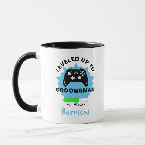 Wedding  Groomsman Leveled Up Gamer Fun Mug