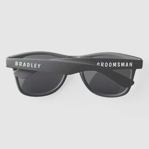 Wedding Groomsman Modern Personalized Name Custom Sunglasses