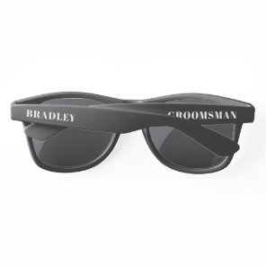 Wedding Groomsman Modern Personalized Name Custom Sunglasses