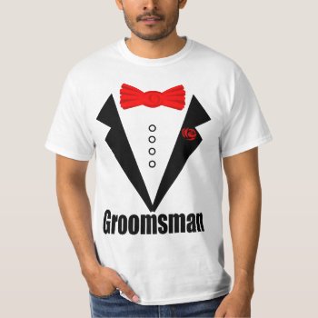 Wedding  Groomsman T-shirt by BooPooBeeDooTShirts at Zazzle