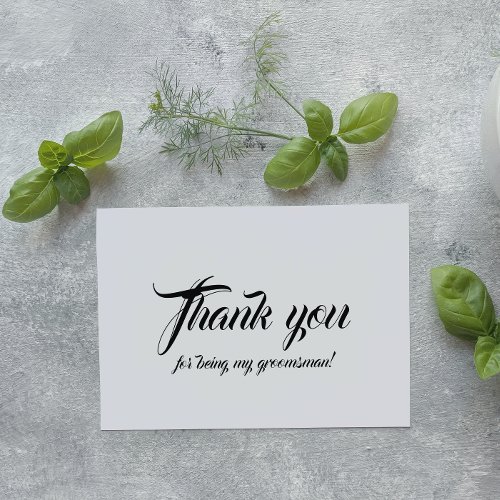 Wedding Groomsman Thank You Foil Card