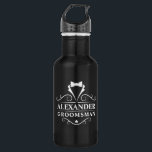 Wedding Groomsman Tuxedo Tie Black Stainless Steel Water Bottle<br><div class="desc">Wedding Groomsman Tuxedo Tie Black Water Bottle</div>