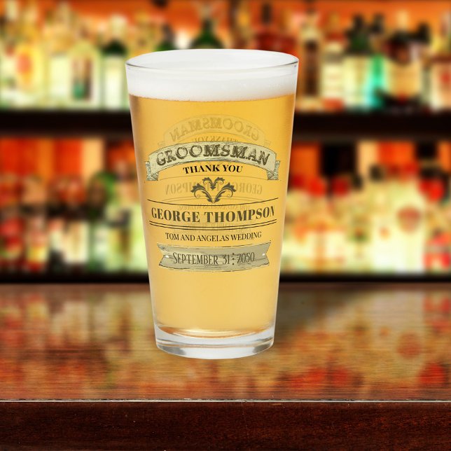 Wedding Groomsman Vintage Classic Simple Glass (Creator Uploaded)