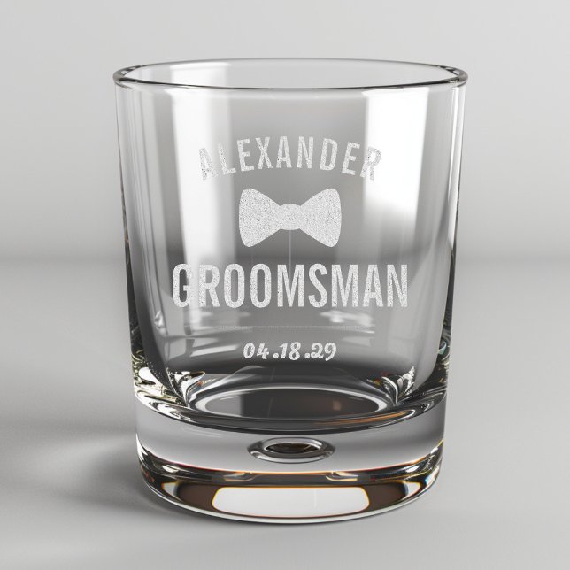Wedding Groomsman Whiskey Rocks Glass (Creator Uploaded)
