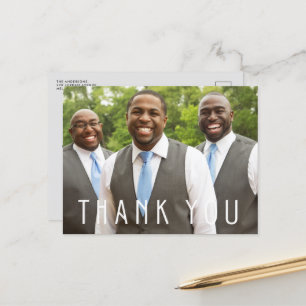 Wedding Groomsmen Best Man Photo Thank You Postcard