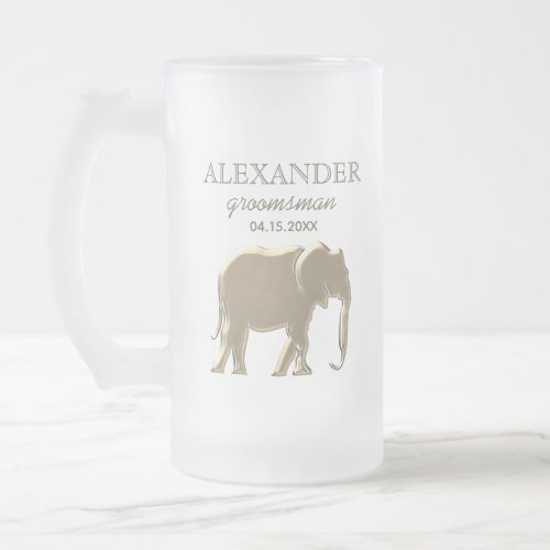 Wedding Groomsmen Gift Frosted Glass Beer Mug