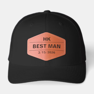Wedding Groomsmen Gifts Monogram Best Man Groom Leather Patch Hat