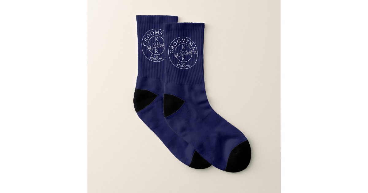 Custom Socks, Groomsmen Monogram Socks
