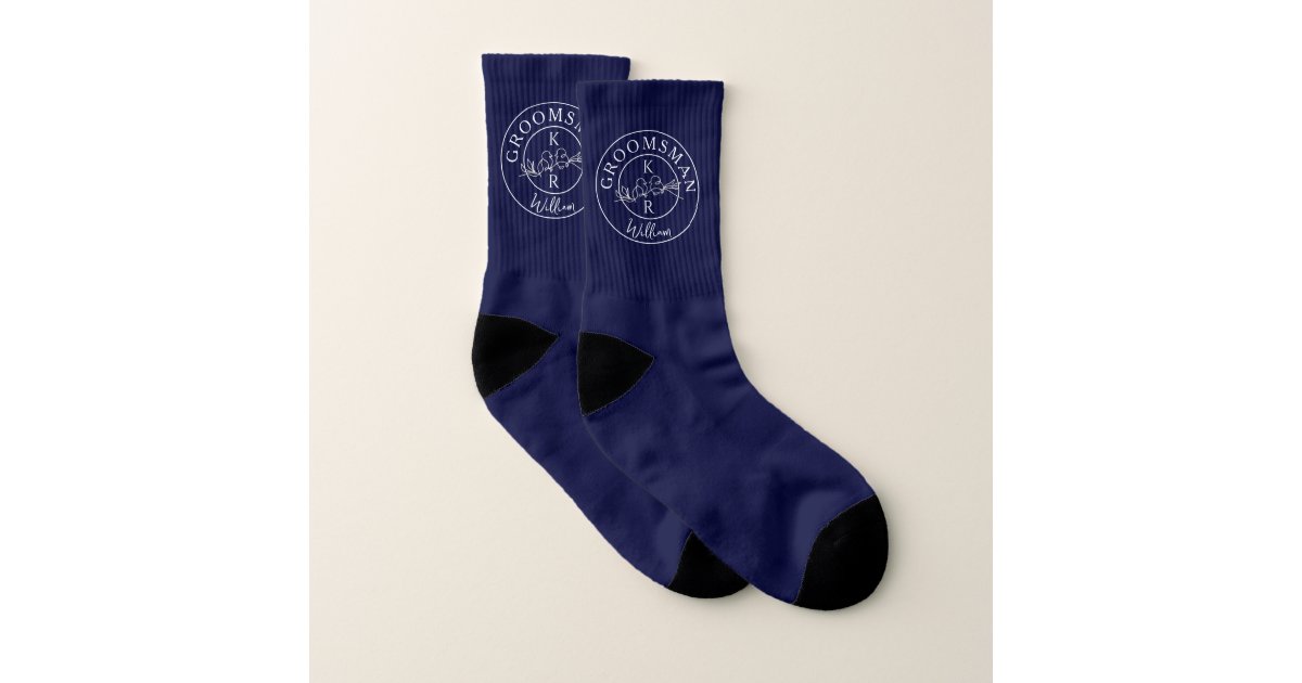 Customize Monogram Socks for Groomsmen Personalized 