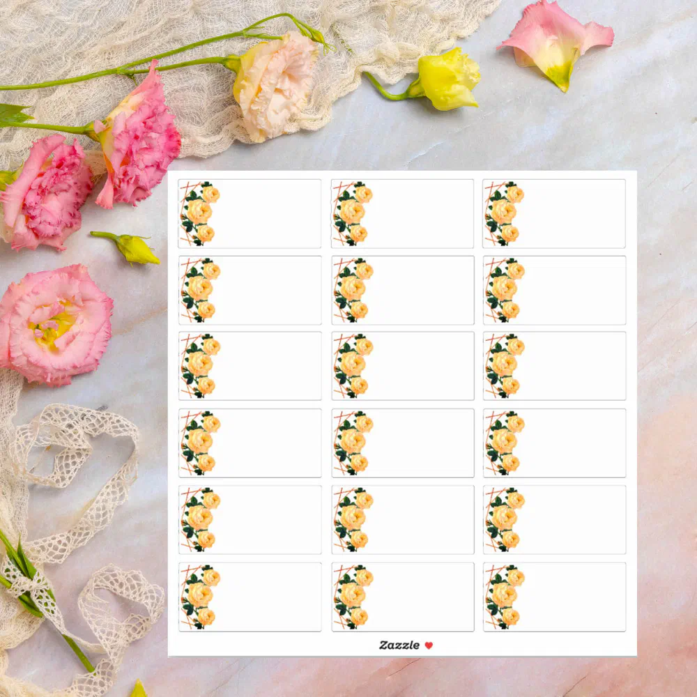 Wedding Guest Add Name Labels Orange Floral