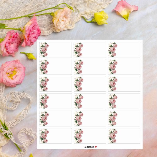 Wedding Guest Address Add Name Labels Pink Floral