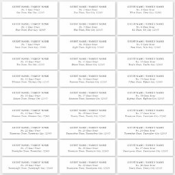 Wedding Guest Address Label 30 Different Addresses | Zazzle