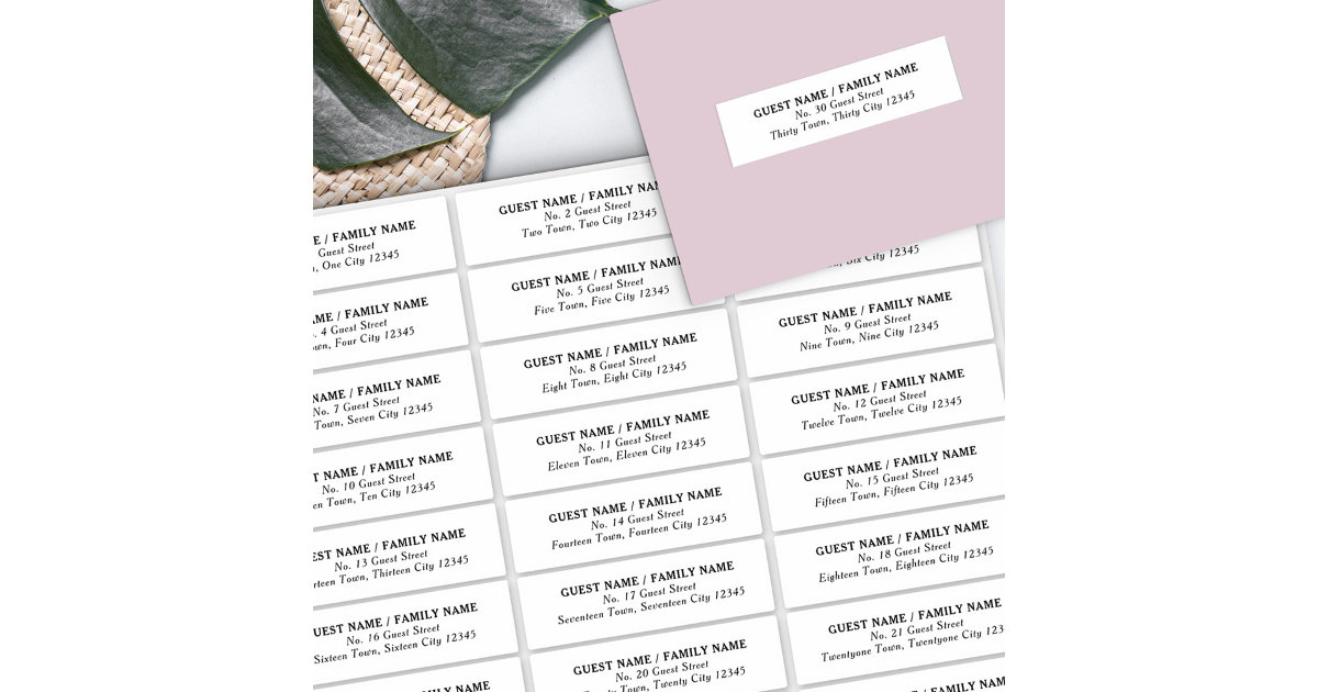Wedding Guest Address Label 30 Separate Addresses Zazzle
