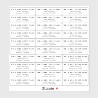 Wedding Guest Address Labels