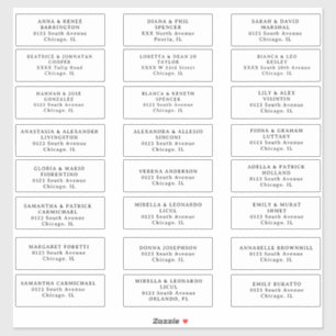 Wedding guest Address labels Cut Vinyl Sticker