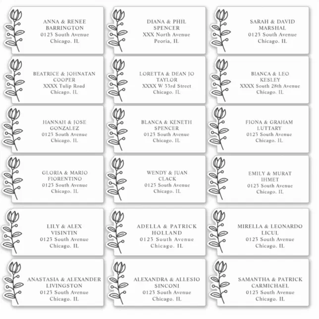 Wedding guest Address labels Cut Vinyl Sticker | Zazzle