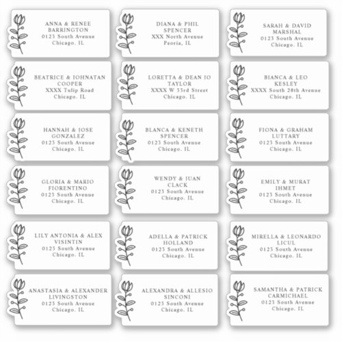 Wedding guest Address labels Cut Vinyl Sticker